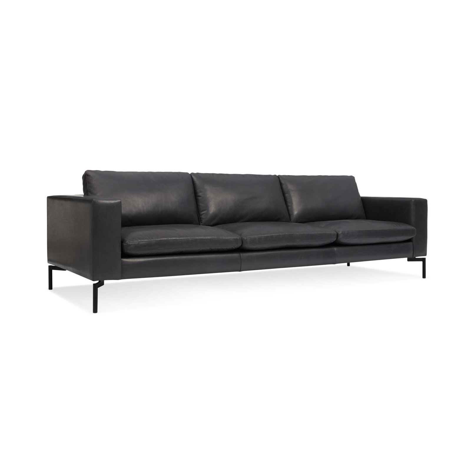 New Standard Upholstered Sofa, Granite Genuine Leather, 32" H x 104" W x 35" D
