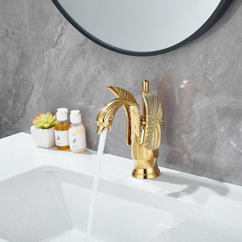 Single-handle Bathroom Faucet, Polished Gold