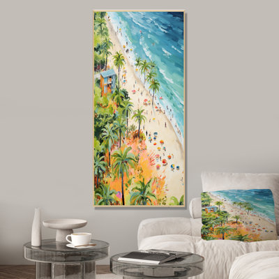 «Pastel Color Coastal Beach Scene Paradise I», art mural plage