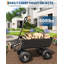 Chariot de jardinage robuste avec capacité de 600 lb, chariot utilitaire tout-terrain avec poignée réglable et benne à dégagement rapide en poly pour la cour, le sol, les plantes et les outils-1929644452-1929644454
