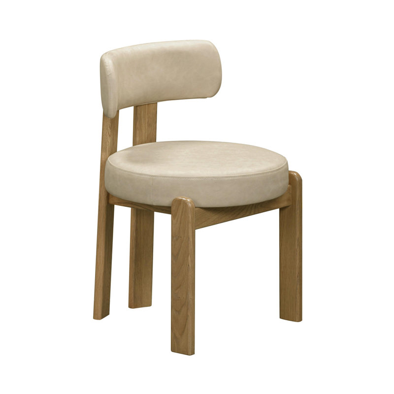 Chaise en cuir taupe Olivia, Taupe