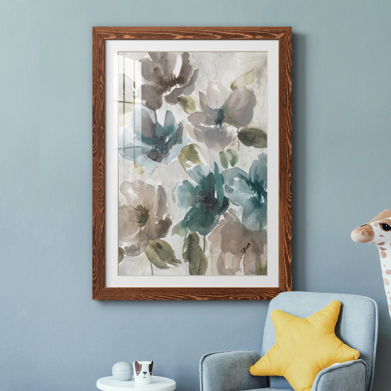 Topaz Garden I - peinture encadrée, Cadre en érable, H 37,5 po x l 27,5 po x P 1,5 po
