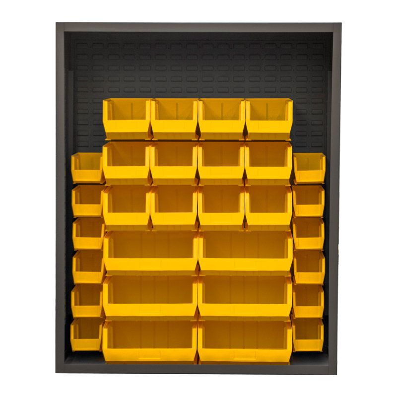 Raby Steel Shelving Unit, 60" H x 48" W x 18.3125" D, Yellow
