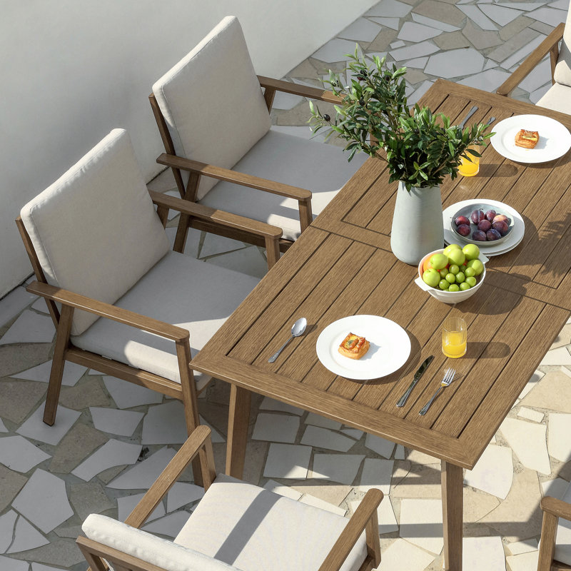 Ensemble de chaises de salle à manger d'extérieur 4 pièces par SeeHill, chaises de patio en aluminium avec coussins, fauteuils modernes résistants aux intempéries pour patio, jardin, balcon, brun