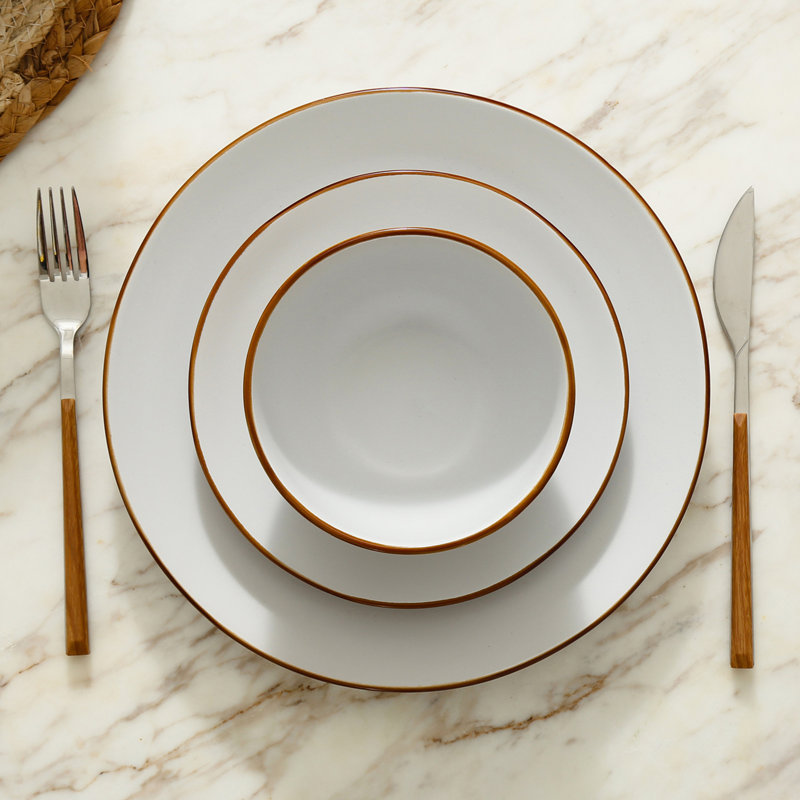 Service de table en grès Brasa, Blanc, 32