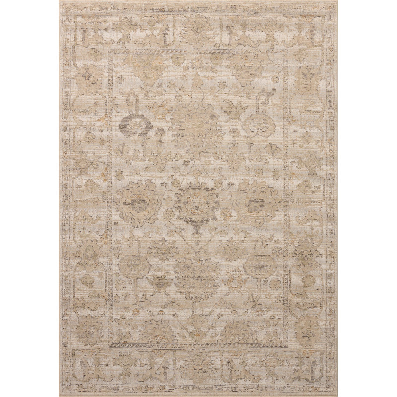 Tapis ivoire / sable Loloi Forlini, Rectangulaire 2 pi x 3 pi