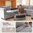 4-Piece 114" L Shaped Upholstered Corner Modular Sectional Sofa Cloud Couch - Chenille Fabric-951997444-952008474