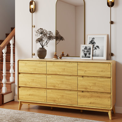 Commode MCM à 9 tiroirs pour chambre à coucher, large de 160 cm