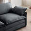 Assise profonde simple en velours côtelé gris pour chambre à coucher, mélange de mode et rétro, coussins à deux couches, amovible