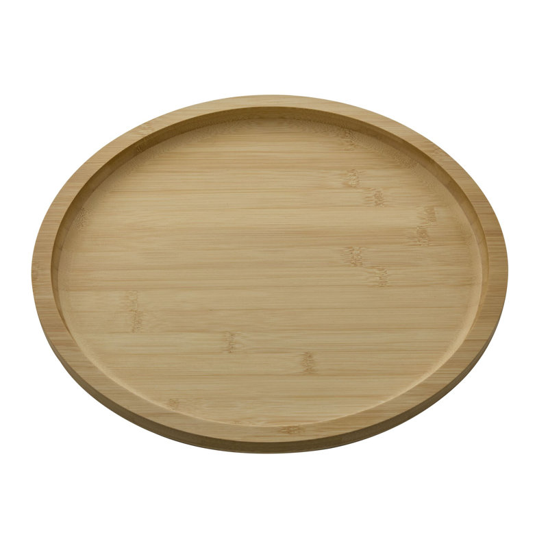 14" Round Bamboo Charcuterie Board with Clear Locking Lid