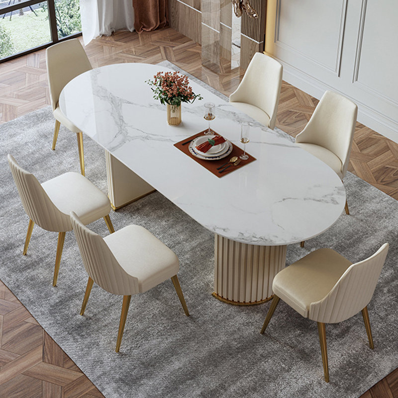 Light luxury stone table and chair combination