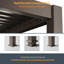 Pergola d'extérieur à structure métallique avec toit à persiennes réglable et système de drainage d'eau dissimulé-104988577