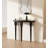 39.37" Black Half Moon Solid Wood Console Table-366965231