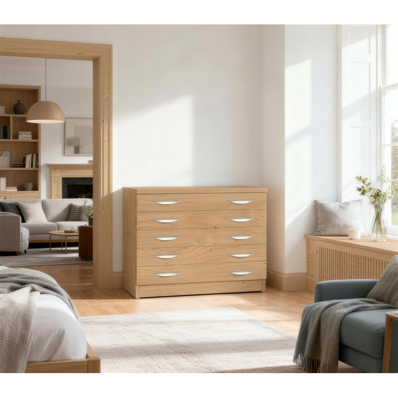 4 -Drawer Storage Cabinet, English Oak