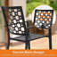 Ensemble de 6 chaises de patio d'extérieur robustes en métal noir 450 lb avec accoudoirs empilables, robustes, durables pour le porche, la cour, la terrasse et l'extérieur