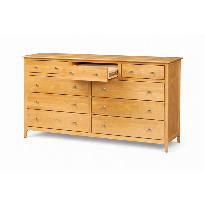 Fitz Solid Wood 65.5'' W 9 - Drawer Dresser, Brown