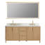 Siena 72" Double Bathroom Vanity with Grain White Engineered Stone Countertop with Mirror