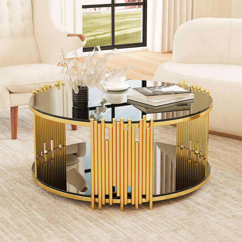 Table basse circulaire en acier inoxydable