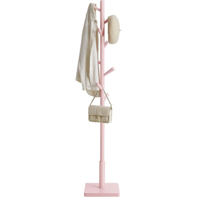 Solid Wood Freestanding Entryway Coat Tree With 3 Height Options For Coats, Hats And Bags, Suitable For Entrances And Corridors.