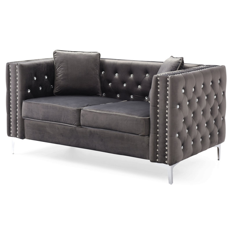 Causeuse contemporaine stylisée grise, Gris