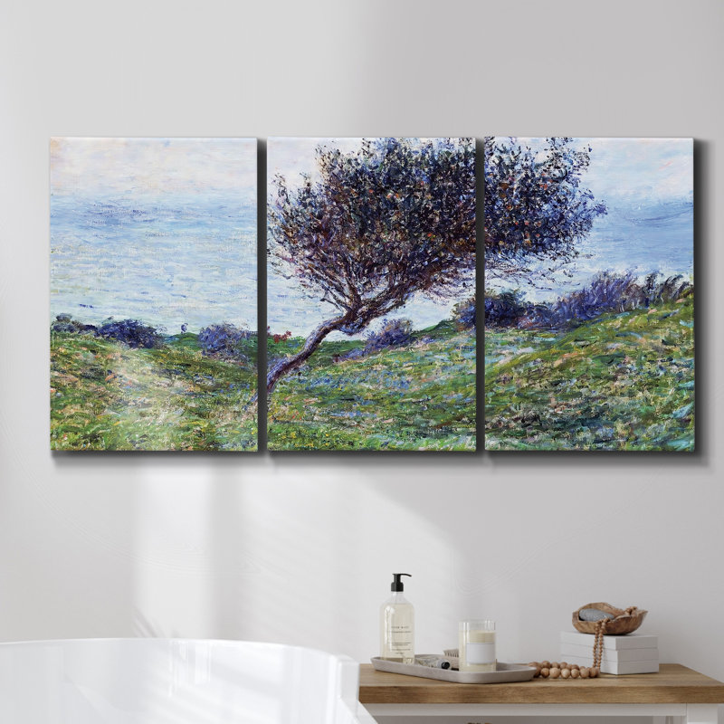 Impression florale printanière II sur toile, 3 pièces, H 27 po x l 54 po x P 2 po