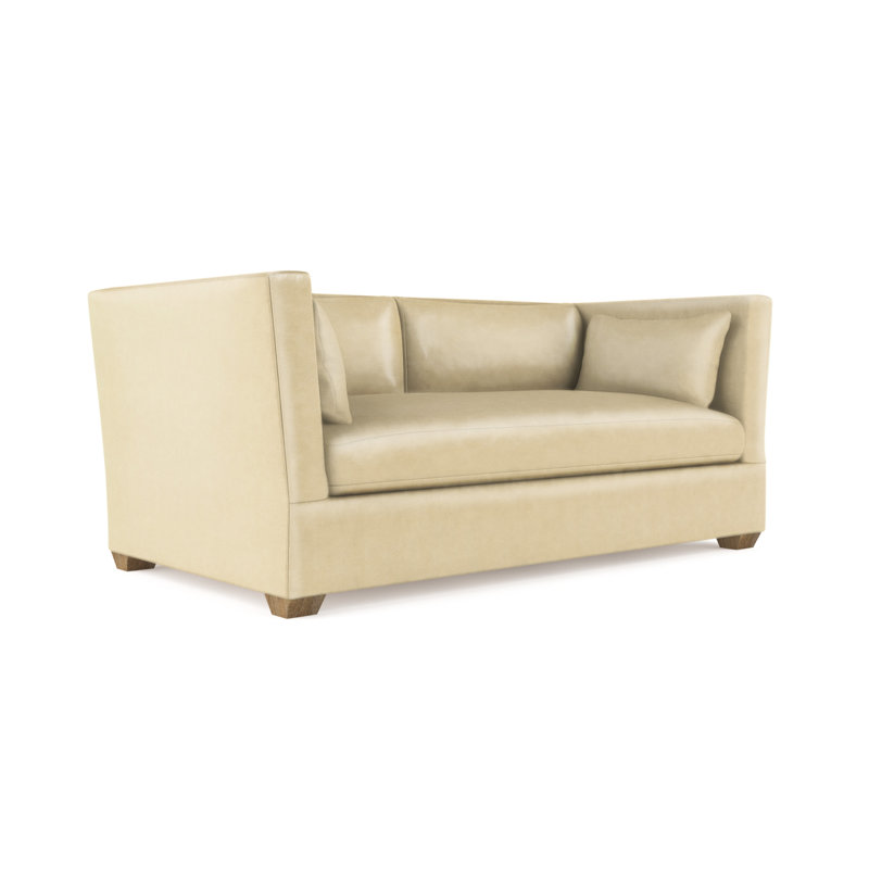 Canapé Rivington, H 31 po x l 84 po x P 37 po, Cuir rétro huître, Naturel