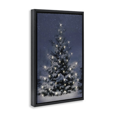 Cadre flottant arbre de Noël enneigé, design par Lori Deiter