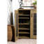 Armoire décorative en chêne doré et filet noir