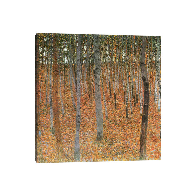 Forest Of Beech Trees by Gustav Klimt - Painting on Canvas, No Frame, 30.48 cm H x 30.48 cm W