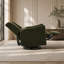 Fauteuil inclinable à bascule pivotant à oreilles de 29,5 po de largeur, fauteuil inclinable à bascule oscillant, fauteuil à bascule pour chambre à coucher pour appartement de salon, molleton Teddy, vert algue
