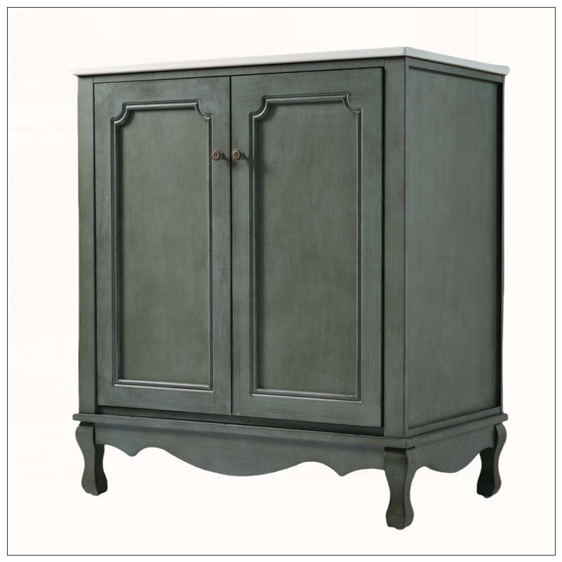 Ensemble de meuble-lavabo double avec finition sarcelle antique rétro, Antique blue green,Teal, Antique blue green,Teal