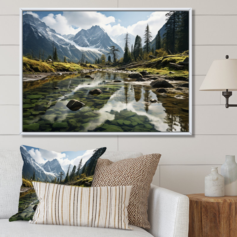 Canada Majestic Wilderness sur toile, Cadre flottant blanc, H 12 po x l 20 po x P 1 po