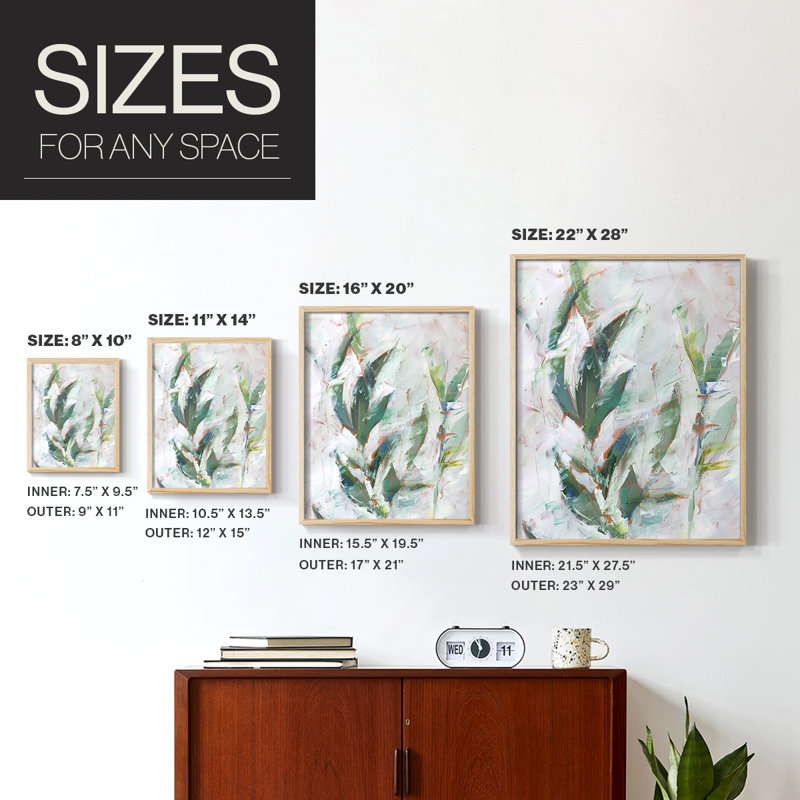 Tropical Foliage Study II  Framed Print - Solid Wood, 30" H x 24" W