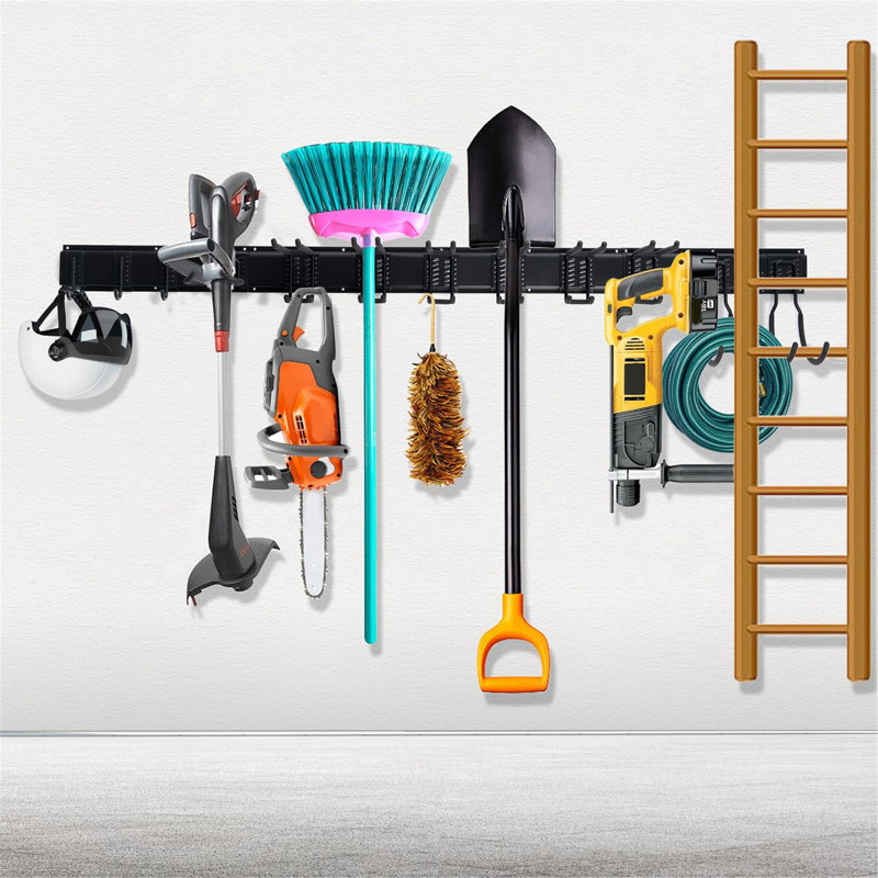 Garage Garden Tool Organizer Wall Mount, Tool Storage Rack