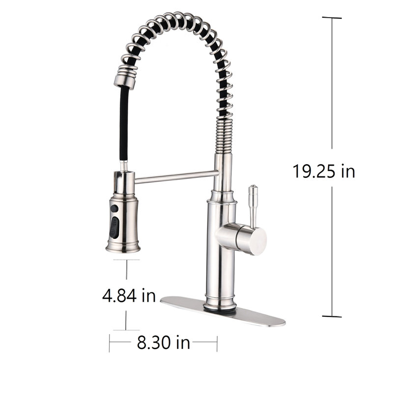 Touch Kitchen Faucet Pull Down - 360 Rotating Expulsion Jet, Corrosion , Rust Proof, Brushed Nickel, Stainless Steel, Convenient Control Spray Degree Rotation, Corrosion, Rust-,
