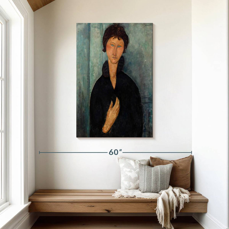 Femme Leisha aux yeux bleus, H 45 po x l 30 po