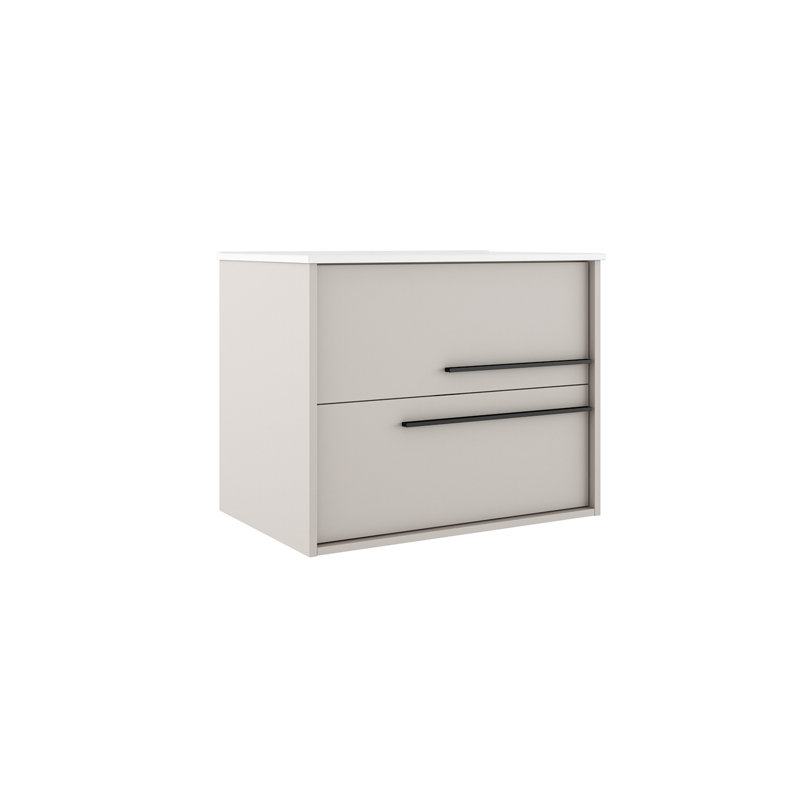 Bathroom Vanity Cabinet AQUA Collection by DAX, Beige/Silver, 24" W