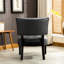 Fauteuil d'appoint surdimensionné gris avec capitonnage en cuir mélangé - Toucher doux ergonomique-2103642408