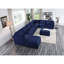Fauteuil sans accoudoirs modulaire Crosby, tissu bleu