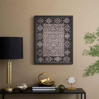 «Vintage Abstract Print CXC III», reproduction encadrée - bois massif