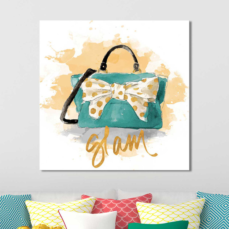 «Glam Purse», reproduction de peinture à l'aquarelle, H 18 po x l 18 po x P 1 po, Toile tendue