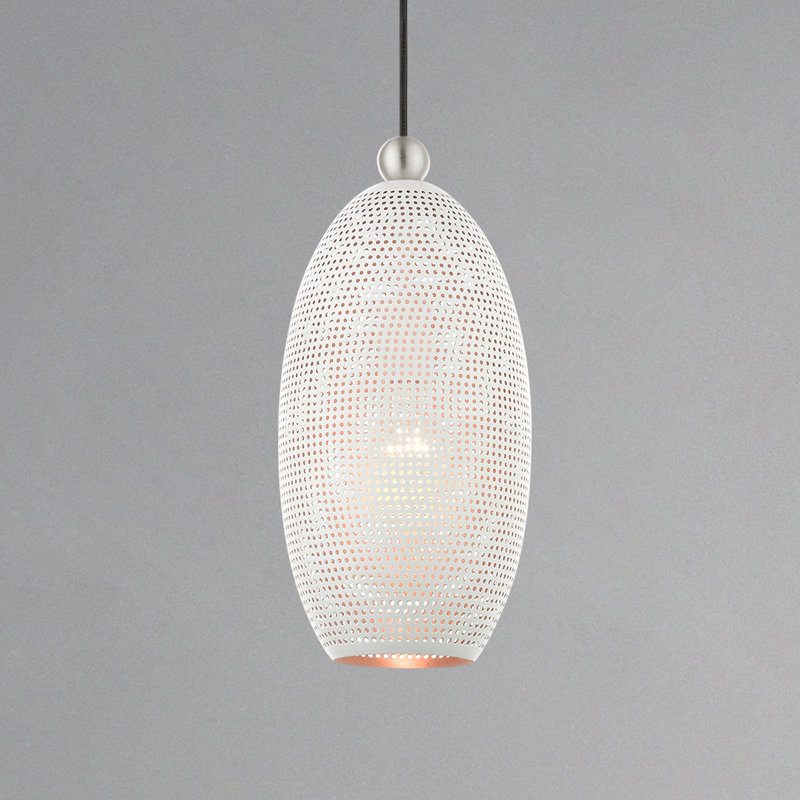 Luminaire suspendu géométrique 1 lumière Bion, Blanc
