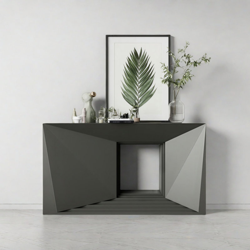 Console Modern Minimalist, Gris foncé, H 31,5 po x l 55,12 po x P 13,78 po