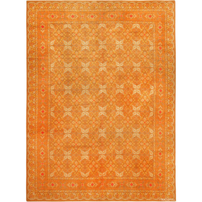 Tapis géométrique rouille à motif géométrique antique