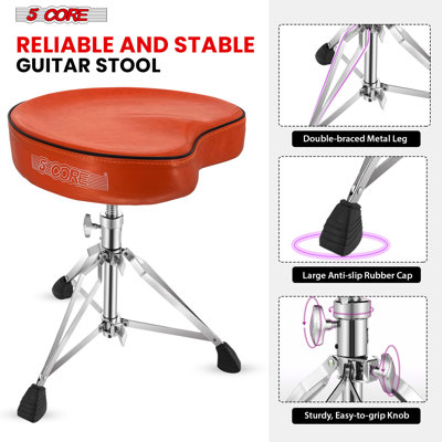 5 Core Drum Throne Padded Guitar Stool Saddle Drummer Seat for Adults & Kids