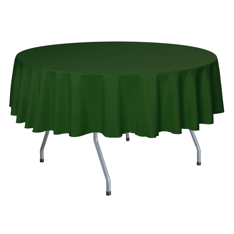 Ultimate Textile - Round Polyester Linen Tablecloth, 84" x 84", 1, Moss