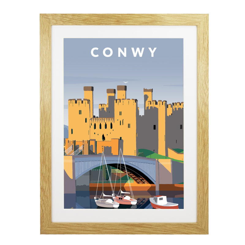 1 Piece Wall Art, 43.5 cm H x 33.5 cm W x 2.2 cm D, Oak Wood Frame