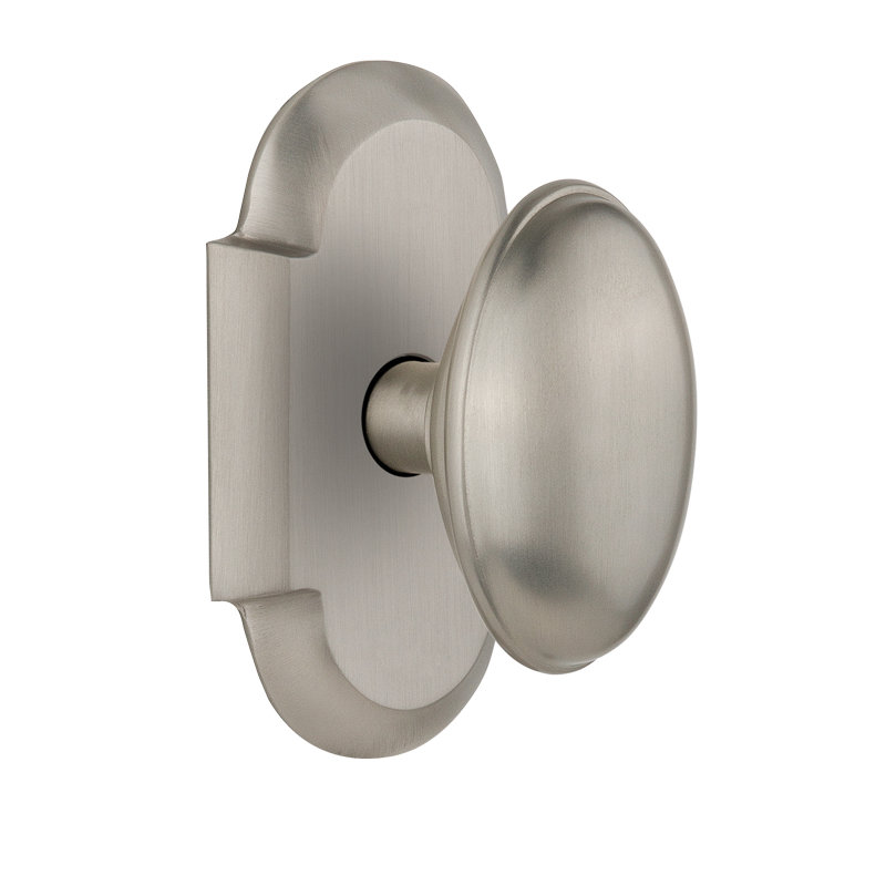 Cottage Plate with Homestead Door Knob, 2-3/8", Satin Nickel