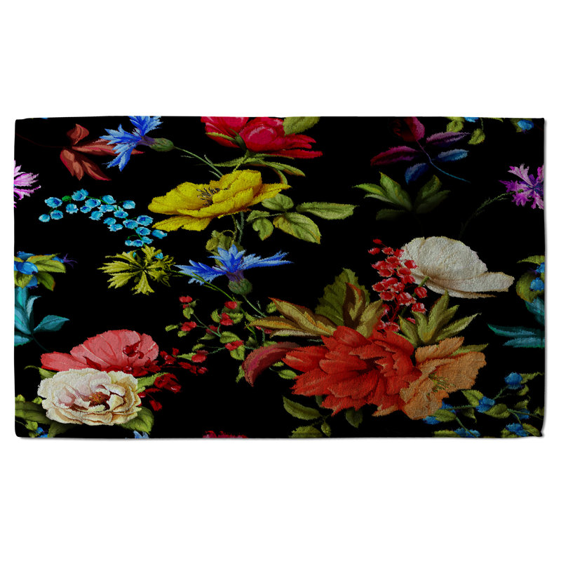 Cotton Floral Waffle Tea Towel Kitchen Towel