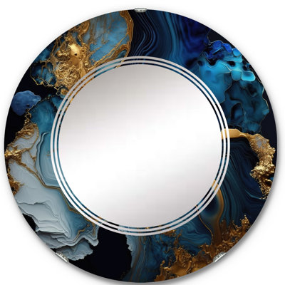 Abstract Geode Marble Blue III - Abstract Marble Wall Mirror